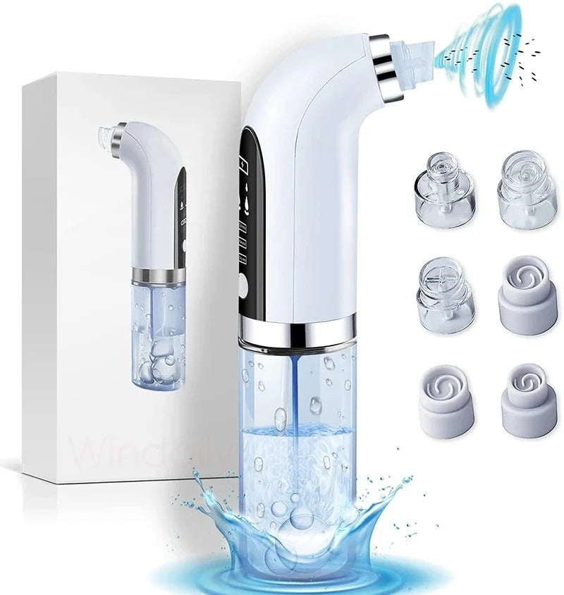 Hydra facial blackhead remover vacuum tool with suction heads