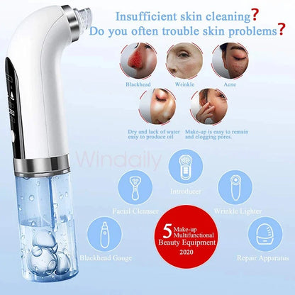USB rechargeable facial vacuum with adjustable suction levels